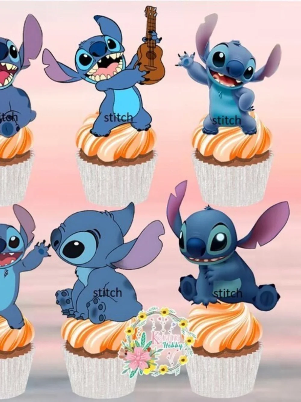 24 Stitch Cupcake Toppers